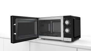 Cuptor cu microunde Bosch FFL020MS2 Seria 2, 26 x 44 cm, 800 W, placa rotativa 27 cm, balama usii stanga, suport de curatare, iluminare LED, iluminare uniforma - Img 2