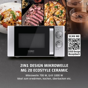 Cuptor cu microunde CASO MG 20 Ecostyle Ceramic, 20L, 700W, cu Grill - Img 3