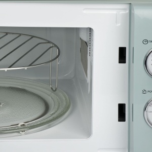 Cuptor cu microunde combinat Girmi FM2100, 1150 W, 20 litri, otel, verde apa. - Img 3