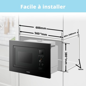 Cuptor cu microunde digital incorporat COMFEE, 20 litri, 800 W, gratar, 5 niveluri de putere, 8 meniuri automate, functie de dezghetare rapida, negru - CBMAG820BJL-BK - Img 8