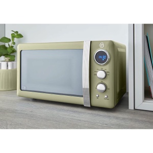 Cuptor cu microunde digital Swan SM22030GNEU, 20L, 800W, Verde, Design retro - Img 3