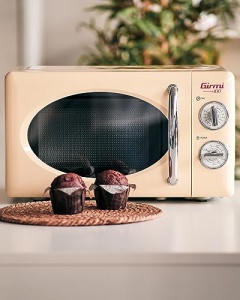 Cuptor cu microunde Girmi FM21 20L 700W Grill Design Vintage Crem - Img 2