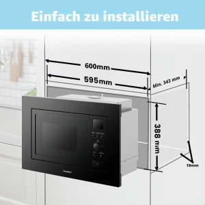 Cuptor cu microunde incorporabil COMFEE CBMAG820BJL-BK, 20 litri, 800 W, negru - Img 5