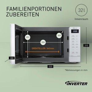 Cuptor cu microunde Panasonic NN-ST64QWEPG, 32L, 1000W, alb, Inverter - Img 3