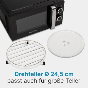 Cuptor cu microunde ProfiCook PC-MWG 1208, 17L, 900W, Negru - Img 4