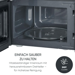 Cuptor cu microunde SEVERIN cu functie de gratar, pentru dezghetare si incalzire, cuptor cu microunde cu gratar si 9 niveluri de putere, negru, 700 W, volum de umplere 19 L, MW 9182 - Img 6