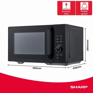 Cuptor cu microunde SHARP RCA271TB 27L 900W cu Grill si Heiluft, Negru - Img 2