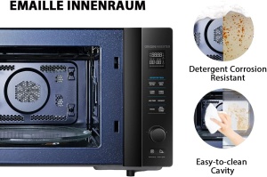 Cuptor cu microunde si friteuza cu aer cald 4 in 1 Toshiba 25L, 2100W, Inverter , functie grill, usor de curatat, Email Antibacterian, 36 Moduri de Gatire, Negru - Img 3