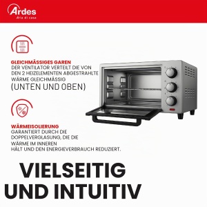 Cuptor electric Ardes AR6226S, 25 litri, 6 functii, argintiu - Img 3