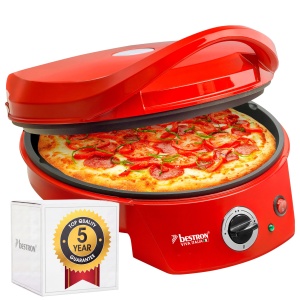 Cuptor electric pentru pizza Bestron APZ400, 1800W, 27cm, culoare rosie