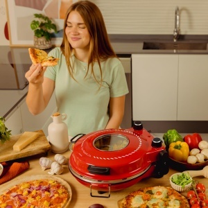 Cuptor electric pentru pizza Cecotec Mama Mia Window 1200 W 400degC Timer 15 min Placa ceramica - Img 3