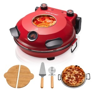 Cuptor electric pentru pizza NutriChef, 1200W, 35,5cm, termometru integrat