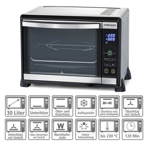 Cuptor electric Rommelsbacher BGE 1580E 30L Touch Control 8 functii Timer 120 min - Img 5