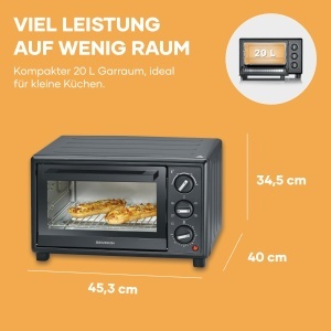 Cuptor electric Severin TO 2079, 20L, 1600W, negru - Img 2