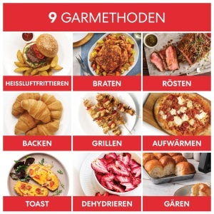 Cuptor Instant Air Fryer 13L cu capacitate XXL 9 Programe si Rotisor - Prajire Gratar Prajire Prajire Coacere Prajire Reincalzire Deshidratare si Impe - Img 2