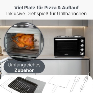 Cuptor Mini ProfiCook PC KK 1302, 32L, 1500W, cu 2 Placi de Gatit - Img 2