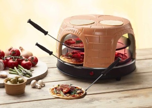 Cuptor pentru mini-pizza Emerio PO-116124.1, 8 portii, capac teracota, roz