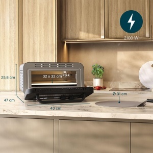 Cuptor pentru pizza Princess 112780, 15L, 2100W, 400C, compact si portabil - Img 2