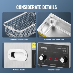 Curatator cu ultrasunete VEVOR 3L, 120W, cu functie de incalzire si cos - Img 5