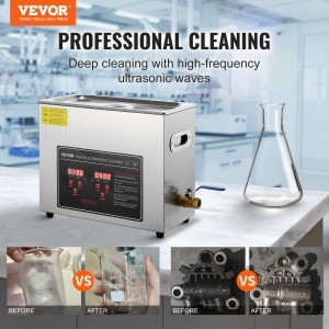Curatitor cu ultrasunete VEVOR 6L, 300W, inox, cu afisaj digital - Img 2