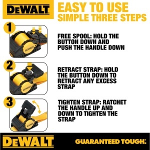 Curea de fixare DEWALT DXBC9002, 5,1 x 3 m, 5,1 kg capacitate, 1,5 kg rezistenta - Img 8