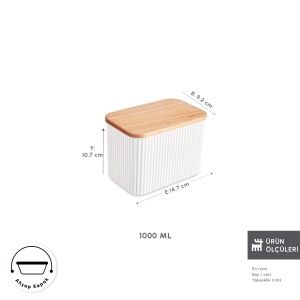 Cutie de depozitare Karaca Massimo, 1L, crema solutie eleganta pentru bucatarie - Img 2
