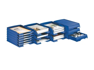 Cutie de depozitare Leitz Briefkorb-Schublade A4, culoare albastra, design ergonomic - Img 4