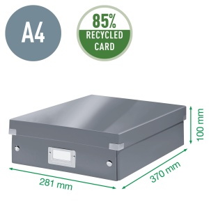 Cutie de depozitare Leitz Click Store 28,1x10x37 cm, 2-4 compartimente, neagra - Img 4