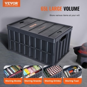 Cutie de depozitare pliabila VEVOR X-6275, 65L, negru, set de 3 bucati - Img 2