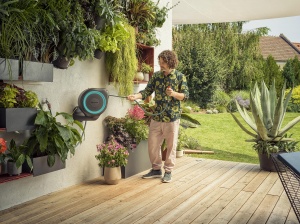 Cutie de furtun Gardena RollUp M, 20m, turcoaz, cu suport de perete - Img 8