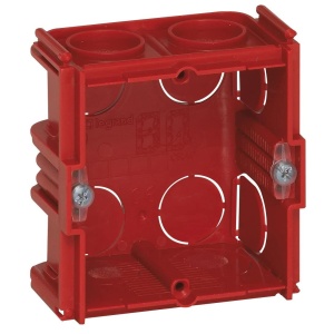 Cutie de montaj Legrand Batibox pentru zidarie, 1 loc, 40 mm, plastic, rosu
