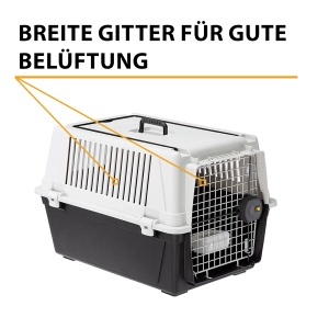 Cutie de transport pentru caini Ferplast Atlas 40 Cutie de calatorie pentru caini Blocare de siguranta Gri de ventilatie 49 x 68 x h 455 cm Gri - Img 8