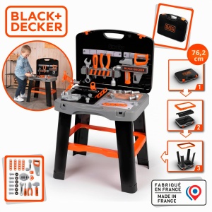 Cutie de unelte pentru copii Smoby BlackDecker Bricolo Smart, 43x35x76 cm, 30 accesorii - Img 2