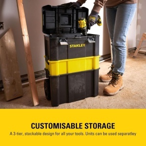 Cutie de unelte STANLEY Essential, 3 in 1, capacitate 20kg, cu organizator - Img 6