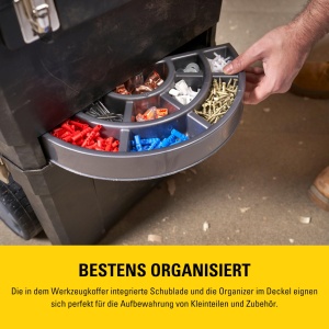 Cutie de unelte STANLEY Rollende Werkstatt 20 kg, roti mari, plastic robust - Img 4