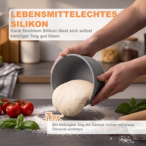 Cutie pentru Pizzaballs Relaxdays, Set de 4, Silikon, Capacitate 350 g, Gri - Img 7