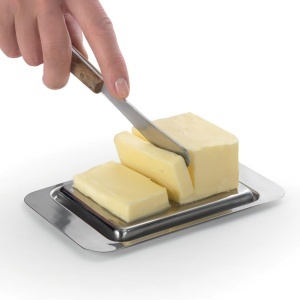 Cutie pentru Unt Metaltex, Inox cu Capac Transparent, Design Compact - Img 3