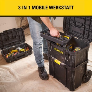 Cutie unelte mobila STANLEY STST83319-1, 3-in-1, 80L capacitate, roti de 17 cm - Img 2
