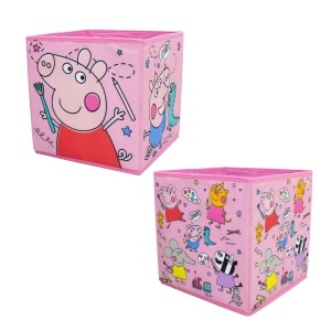 Cutii de depozitare Peppa Pig, set 2 bucati, 30x30x30 cm, design colorat