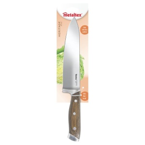 Cutit de Bucatarie Metaltex Heritage Line, Lama 20.5 cm, Maner din Pakkaholz - Img 2