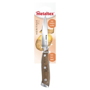 Cutit de curatat Metaltex Heritage, lama 9 cm, otel inoxidabil, maner din lemn - Img 2