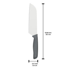 Cutit Santoku Zyliss 17 cm, cu Klinge din Otel Inoxidabil si Maner din Weizenstroh - Img 3