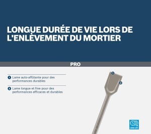 Dalta spatula Bosch PRO SDS plus-5C, 60 x 250 mm, pentru demolari si renovari - Img 5