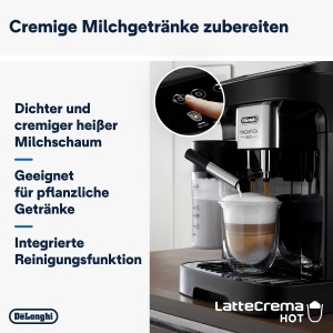 De'Longhi Magnifica Evo ECAM 292.81.B Aparat de cafea complet automat cu sistem de lapte LatteCrema, 7 butoane de selectare directa pentru cappuccino, espresso si alte specialitati de cafea, functie 2 cani, negru - Img 4