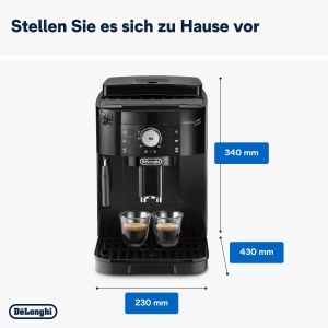 De'Longhi Magnifica S ECAM11.112.B, aparat de cafea complet automat cu duza de spumare a laptelui pentru cappuccino, cu butoane de selectie directa espresso si control rotativ, functie 2 cani, negru - Img 6