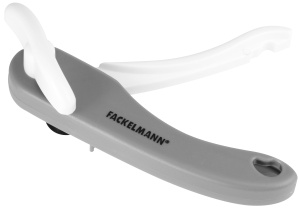 Deschizator de conserve Fackelmann din otel inoxidabil, maner ergonomic, albgri - Img 2