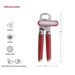 Deschizator de conserve si deschizator de sticle multifunctional KitchenAid Classic usor de utilizat roata de taiere din otel inoxidabil ascutita mane - Img 2