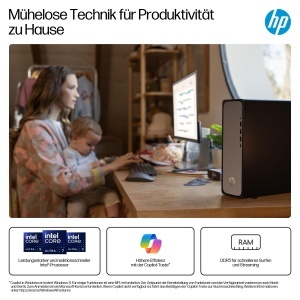 Desktop HP OmniDesk Slim S03-0230ng, Intel 300, 8 GB RAM, 512 GB SSD, Meteor SilverJack Black - Img 5