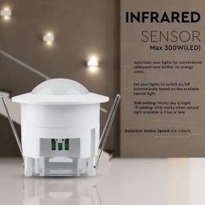 Detector de miscare V-TAC 5090 360 Alb IP20 - Img 2