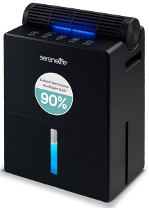 Dezumidificator electric SereneLife 2,3 L, compact, silentios, negru